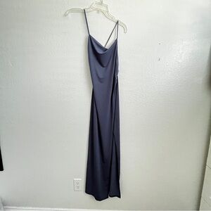 Pull&Bear Women's Maxi Slip Dress in Deep Blue